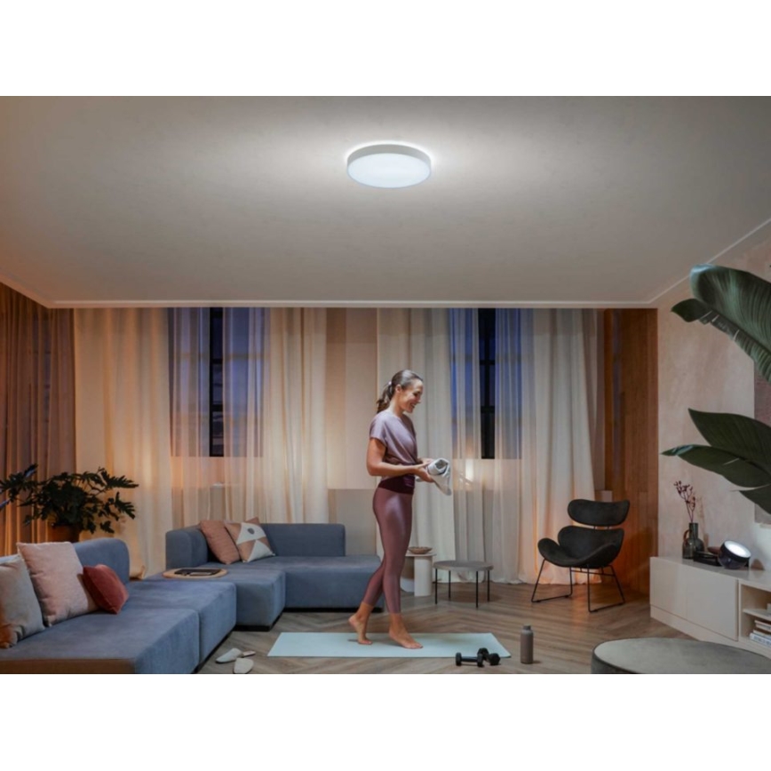 Philips - затемнюваний стельовий світильник Hue LED, 33,5 Вт, 230 В, 2200–6500 К, діаметр 425 мм, білий + пульт дистанційного керування