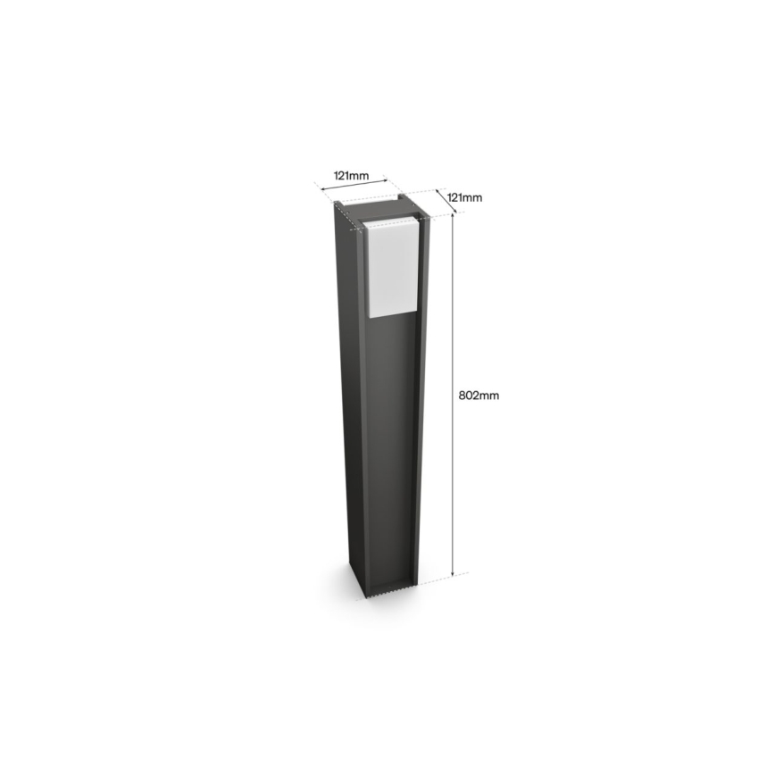 Philips - LED затемнюваний вуличний світильник Hue TURACO 1xE27/8,1W/230V 80 cm IP44