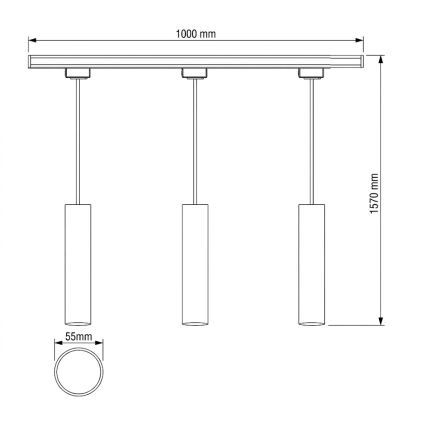Philips - Люстра на тросі для трекової системи EASYLINK, 3x GU10/7W/230V, 1 м, чорна