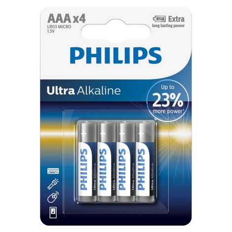 Philips LR03E4B/10 - 4 шт. Лужна батарея AAA ULTRA ALKALINE 1,5V