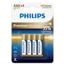 Philips LR03M4B/10 - 4 шт. Лужна батарея AAA PREMIUM ALKALINE 1,5V 1320mAh