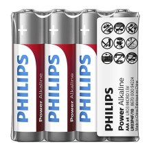 Philips LR03P4F/10 - 4 шт. Лужна батарея AAA POWER ALKALINE 1,5V 1150mAh