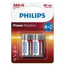 Philips LR03P6BP/10 - 6 шт. Лужна батарея AAA POWER ALKALINE 1,5V 1150mAh