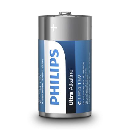 Philips LR14E2B/10 - Щелочная батарейка C ULTRA ALKALINE 1,5V 7500 mAh 2 шт.