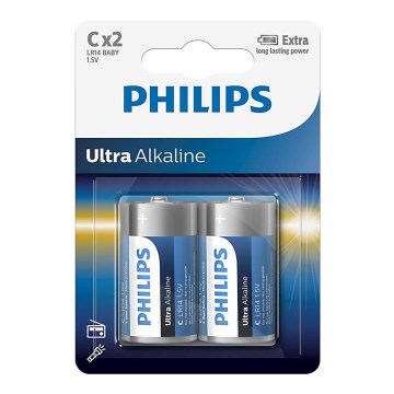 Philips LR14E2B/10 - Щелочная батарейка C ULTRA ALKALINE 1,5V 2 шт.