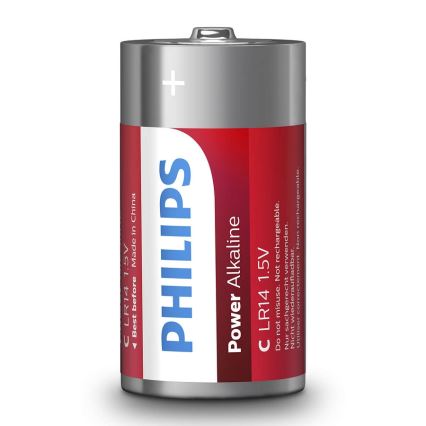Philips LR14P2B/10 - Щелочная батарейка C POWER ALKALINE 1,5V 7200mAh 2 шт.