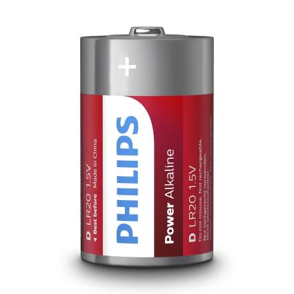 Philips LR20P2B/10 - Щелочная батарейка D POWER ALKALINE 1,5V 14500mAh 2 шт.
