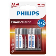 Philips LR6P6BP/10 - Щелочная батарейка AA POWER ALKALINE 1,5V 2600mAhV 6 шт.