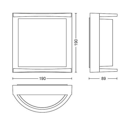 Philips Massive - Уличный светодиодный настенный светильник LED/12W/230V IP44
