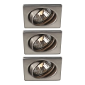 Philips Massive 59323/17/PN - НАБІР 3x Вбудований світильник для ванної кімнати QUARTZ 1xGU10/50W/230V