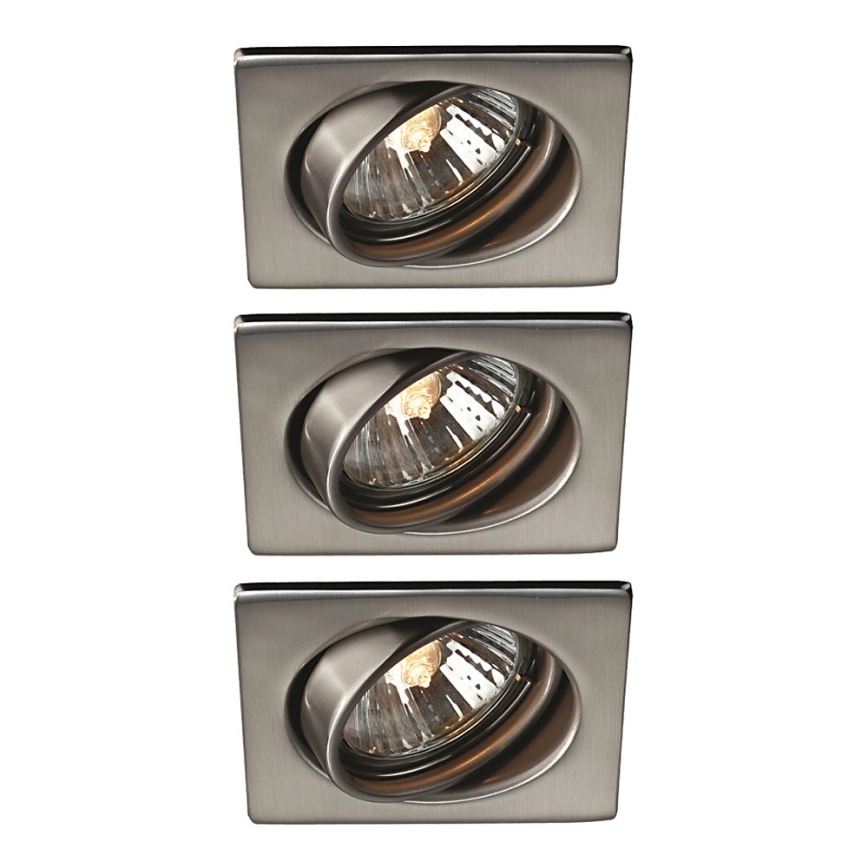 Philips Massive 59323/17/PN - НАБІР 3x Вбудований світильник для ванної кімнати QUARTZ 1xGU10/50W/230V