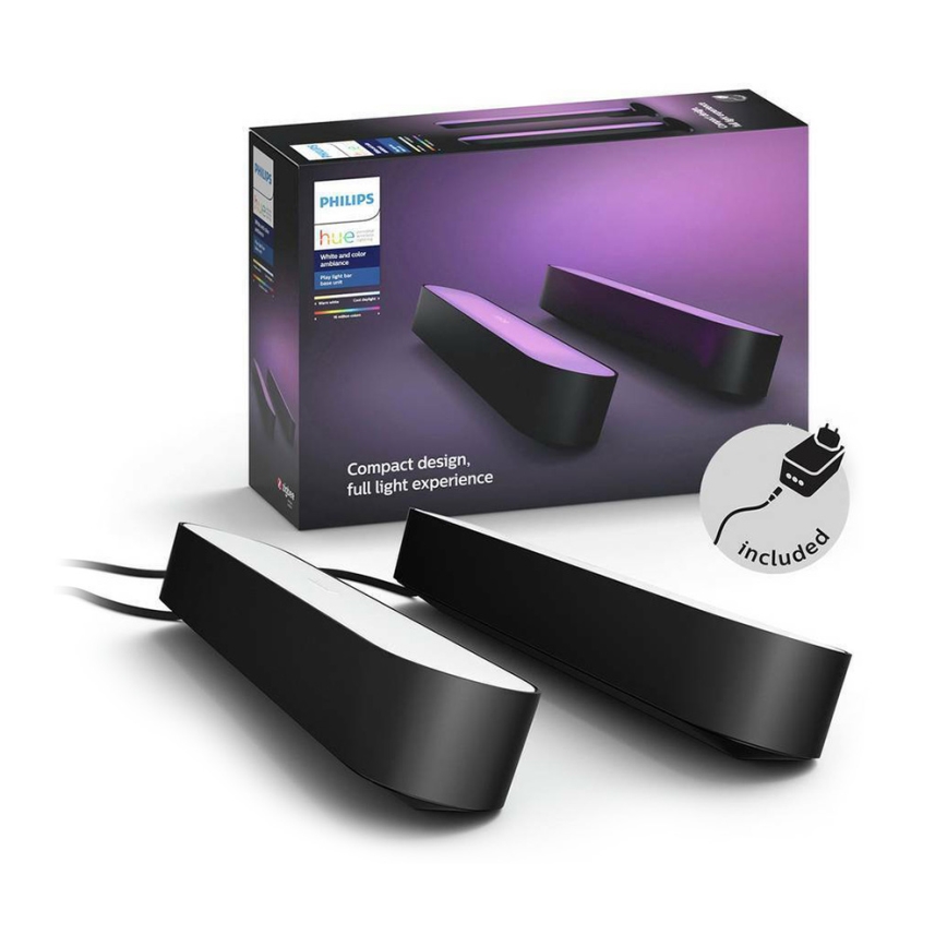 Philips - НАБІР 2x LED RGB Настільна лампа з регульованою яскравістю Hue PLAY WHITE AND COLOR AMBIANCE LED/6W/230V