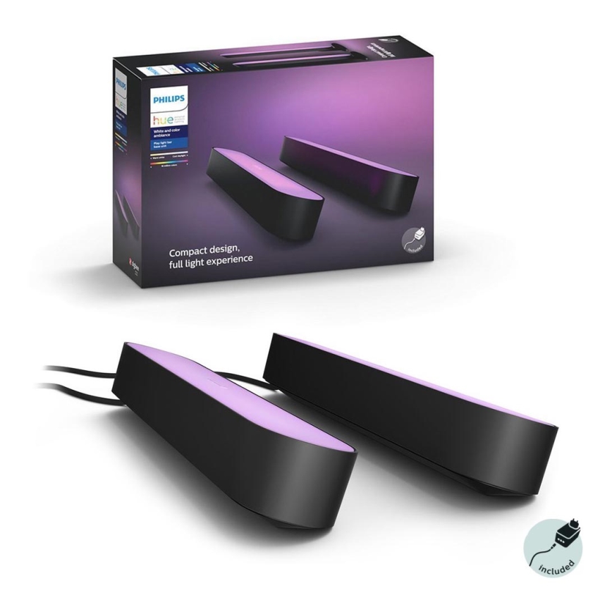 Philips - НАБІР 2x LED RGB Настільна лампа з регульованою яскравістю Hue PLAY WHITE AND COLOR AMBIANCE LED/6W/230V