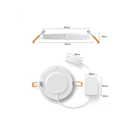 Philips - Комплект із 2 затемнюваних LED RGBW вбудованих стельових світильників для ванної Hue SLIM LED/12W/230V 2000-6500K білий IP44