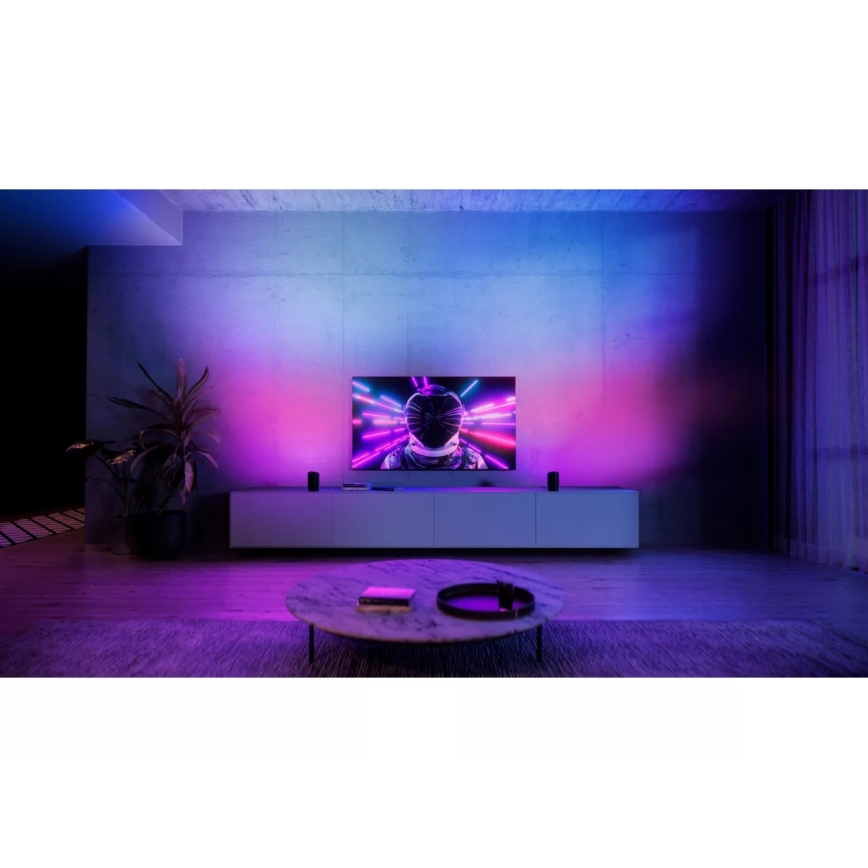 Philips - НАБІР 2 шт. LED RGBW, затемнюваний проєкційний світильник Hue PLAY Wall Washer LED/20W/230V 2000–6500K чорний
