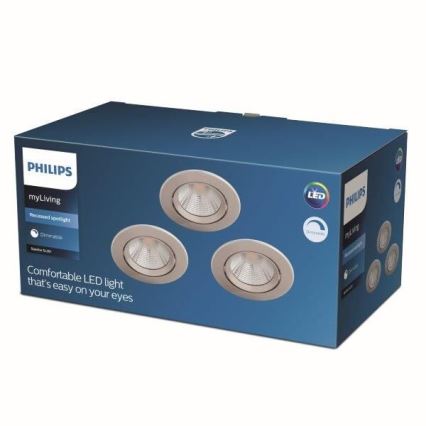 Philips - НАБІР 3x LED Димерний підвісний стельовий світильник LED/5,5W/230V 2700K