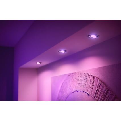 Philips - НАБІР 3x LED RGB Вбудований стельовий світильник з регулюванням яскравості Hue CENTURA 1xGU10/5,7W/230V 2000-6500K