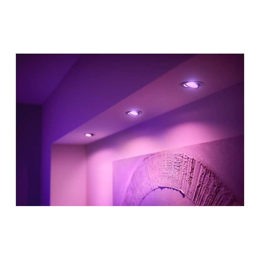 Philips - НАБІР 3x LED RGB Вбудований стельовий світильник з регулюванням яскравості Hue CENTURA 1xGU10/5,7W/230V 2000-6500K
