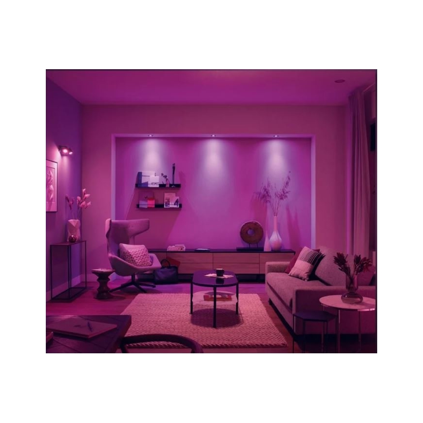 Philips - НАБІР 3x LED RGB Вбудований стельовий світильник з регулюванням яскравості Hue CENTURA 1xGU10/5,7W/230V 2000-6500K