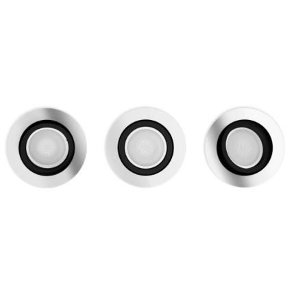 Philips - НАБІР 3x LED RGB Вбудований стельовий світильник з регулюванням яскравості Hue CENTURA 1xGU10/5,7W/230V 2000-6500K
