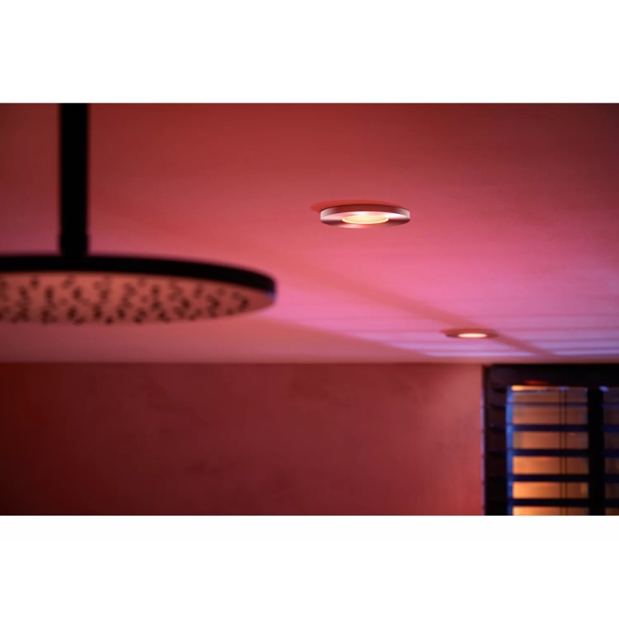 Philips - НАБІР 3x LED RGBW Вбудований стельовий світильник для ванної з регулюванням яскравості Hue XAMENTO 1xGU10/4,2W/230V IP44 2000-6500K