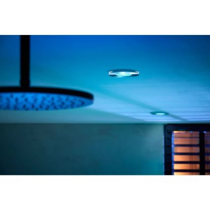 Philips - НАБІР 3x LED RGBW Вбудований стельовий світильник для ванної з регулюванням яскравості Hue XAMENTO 1xGU10/4,2W/230V IP44 2000-6500K