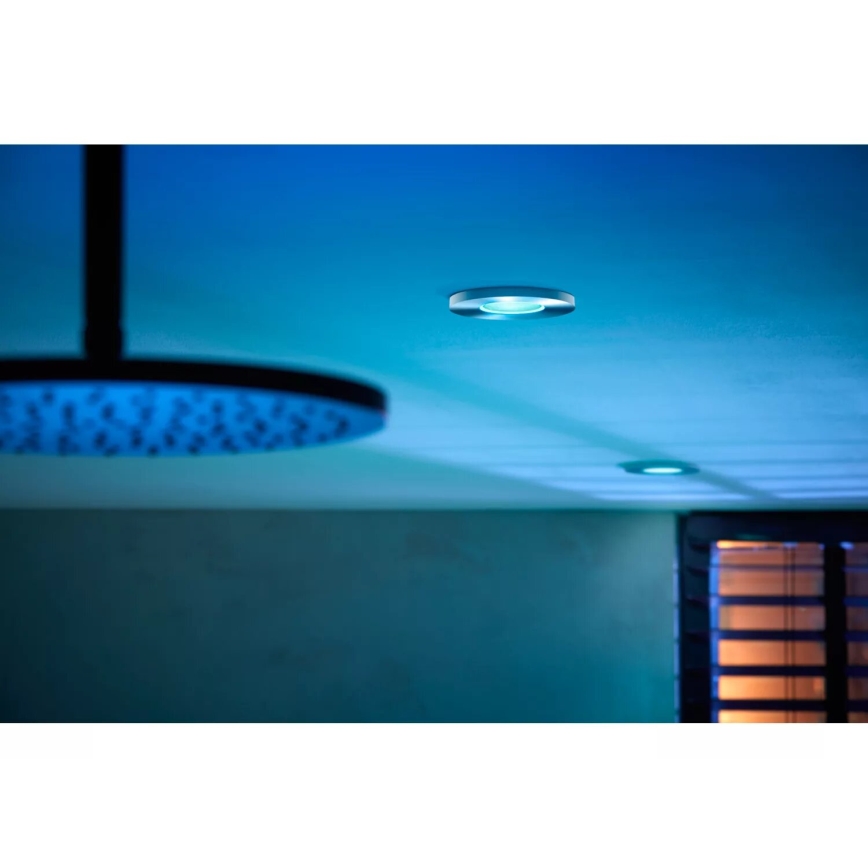 Philips - НАБІР 3x LED RGBW Вбудований стельовий світильник для ванної з регулюванням яскравості Hue XAMENTO 1xGU10/4,2W/230V IP44 2000-6500K
