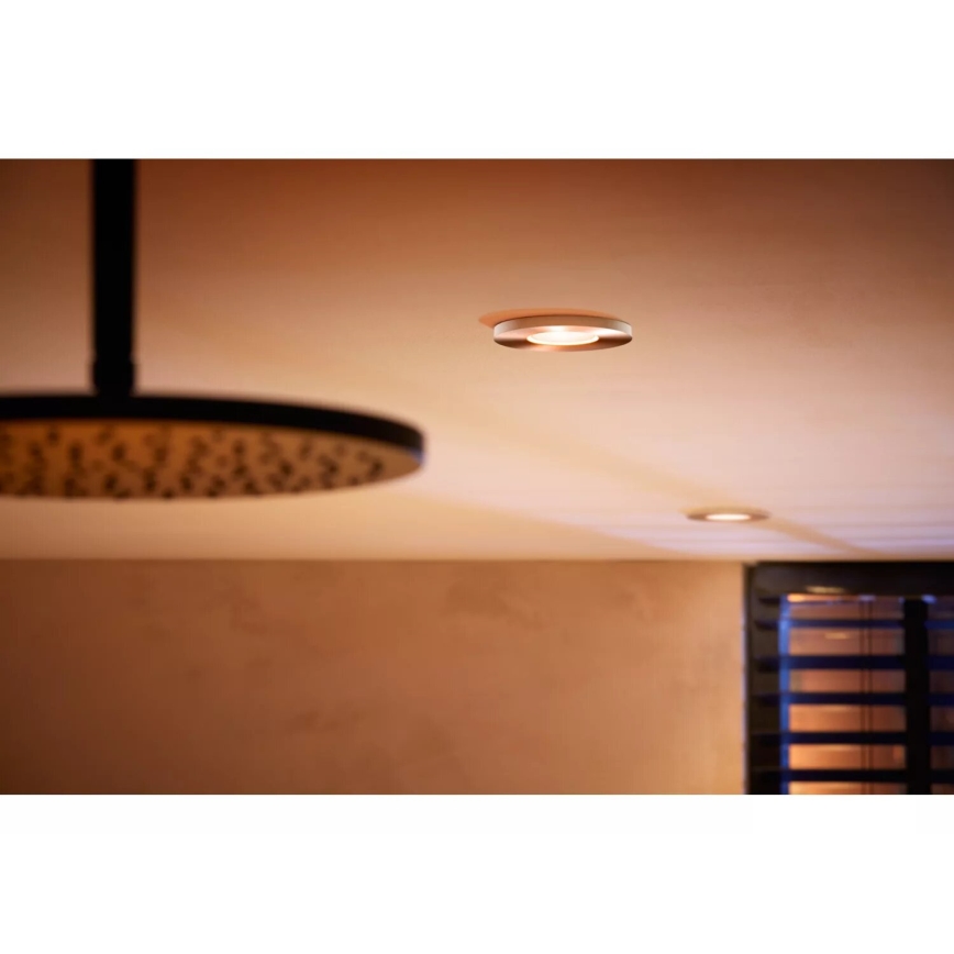 Philips - НАБІР 3x LED RGBW Вбудований стельовий світильник для ванної з регулюванням яскравості Hue XAMENTO 1xGU10/4,2W/230V IP44 2000-6500K