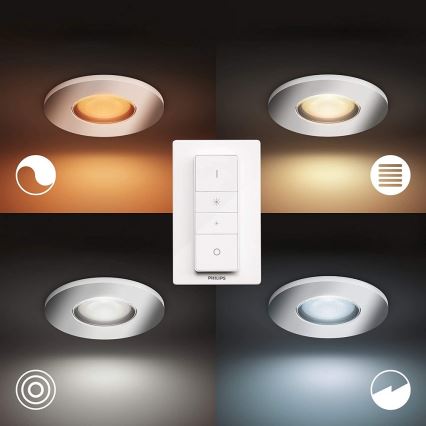 Philips - НАБІР 3x LED Світильник для ванної з регулюванням яскравості Hue ADORE 1xGU10/5W/230V IP44 + дистанційне керування