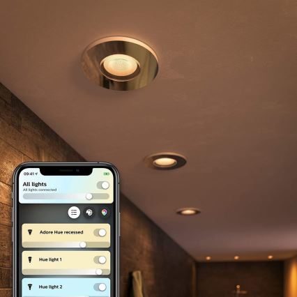 Philips - НАБІР 3x LED Світильник для ванної з регулюванням яскравості Hue ADORE 1xGU10/5W/230V IP44 + дистанційне керування