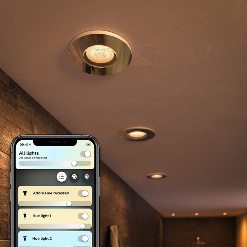 Philips - НАБІР 3x LED Світильник для ванної з регулюванням яскравості Hue ADORE 1xGU10/5W/230V IP44 + дистанційне керування