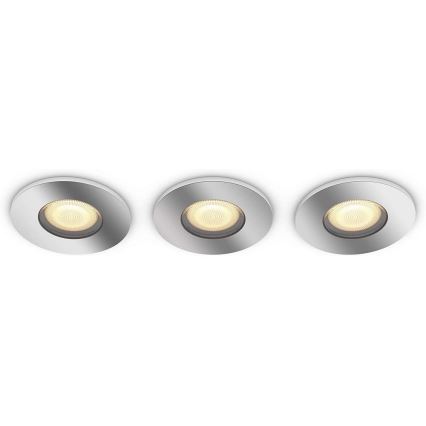 Philips - НАБІР 3x LED Світильник для ванної з регулюванням яскравості Hue ADORE 1xGU10/5W/230V IP44 + дистанційне керування