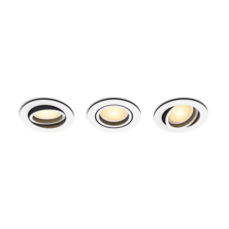 Philips - НАБІР 3x Стельовий вбудований LED світильник з регулюванням яскравості Hue MILLISKIN 1xGU10/4,2W/230 2200-6500K