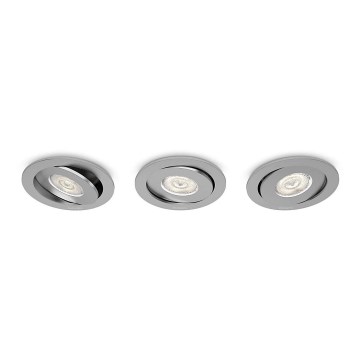 Philips - НАБІР 3x Стельовий вбудований LED світильник з регулюванням яскравості LED/4,5W/230V