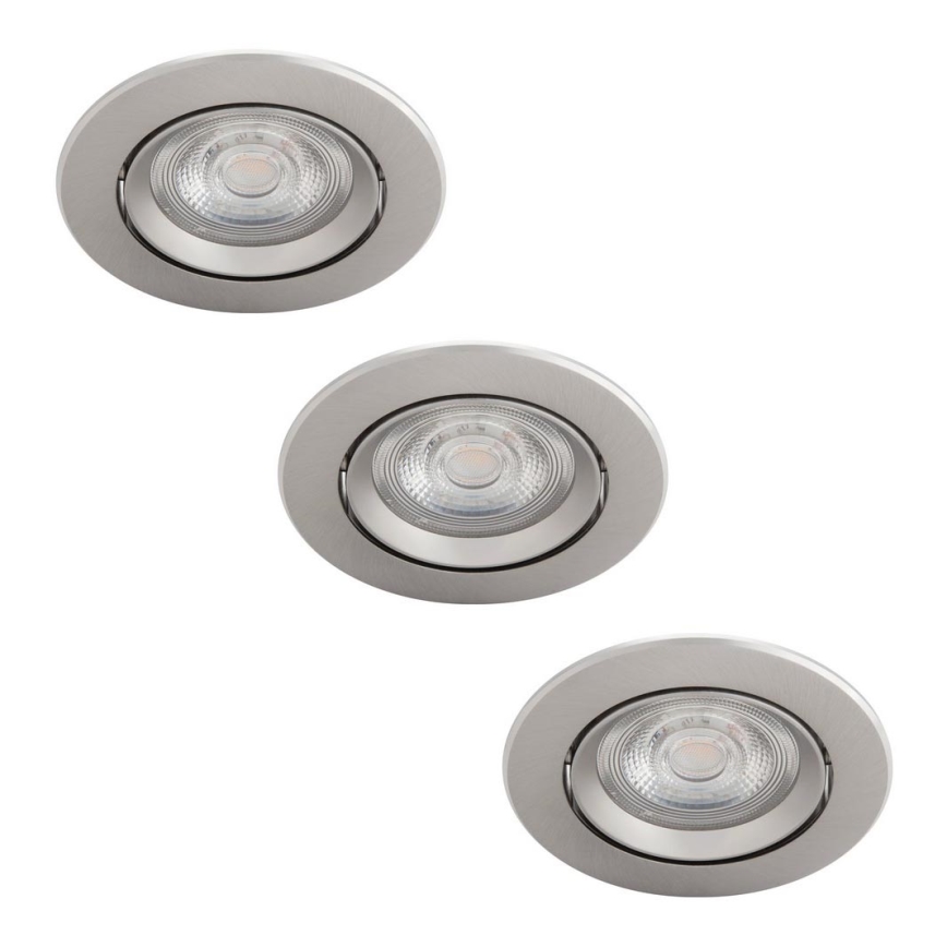 Philips - НАБІР 3x Стельовий вбудований LED світильник з регулюванням яскравості LED/5W/230V 2700K