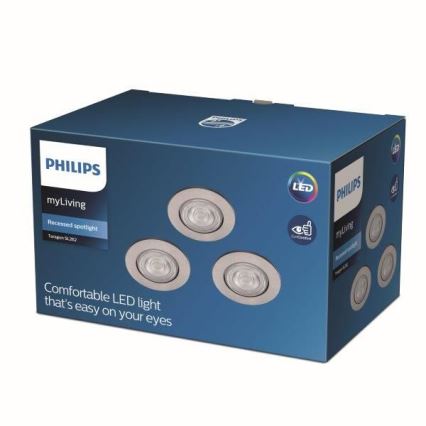 Philips - НАБІР 3x Світлодіодний підвісний стельовий світильник LED/4,5W/230V 2700K