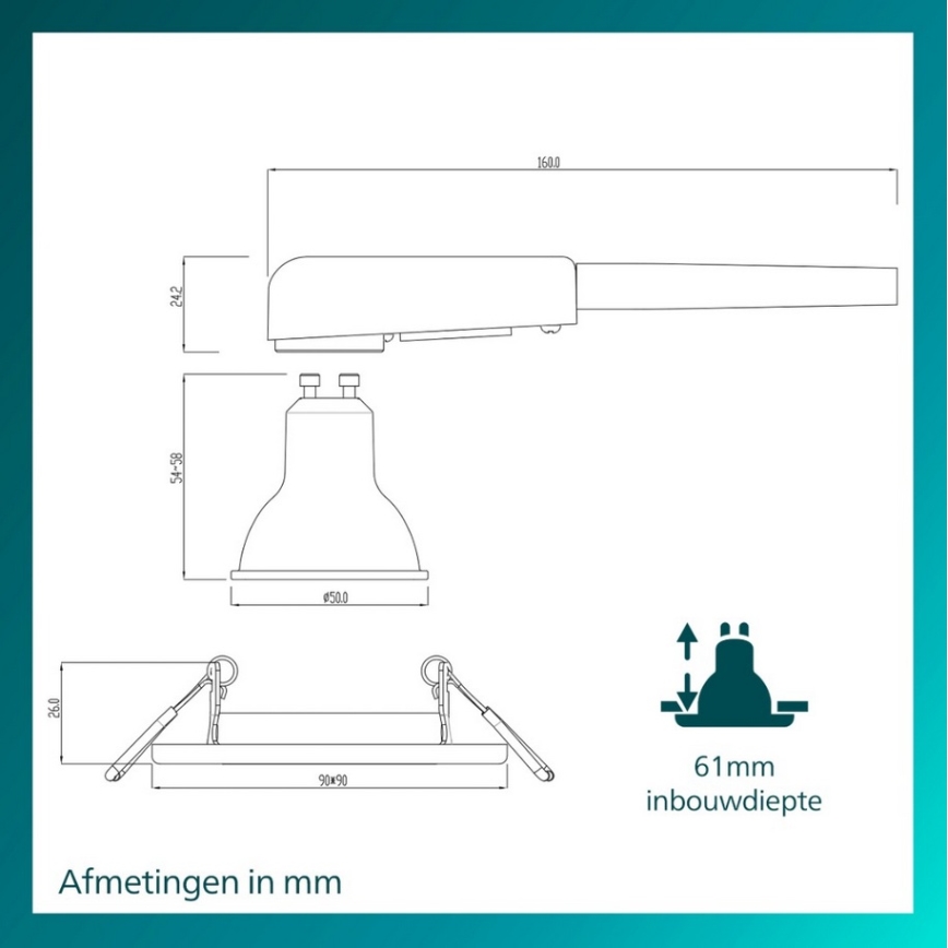 Philips - НАБІР 3x вбудованих світильників PERIDOT 1xGU10/7W/230V білий