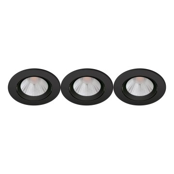 Philips - НАБІР 3x Вбудований стельовий LED світильник з регулюванням яскравості SPARKLE LED/5,5W/230V 2700K чорний