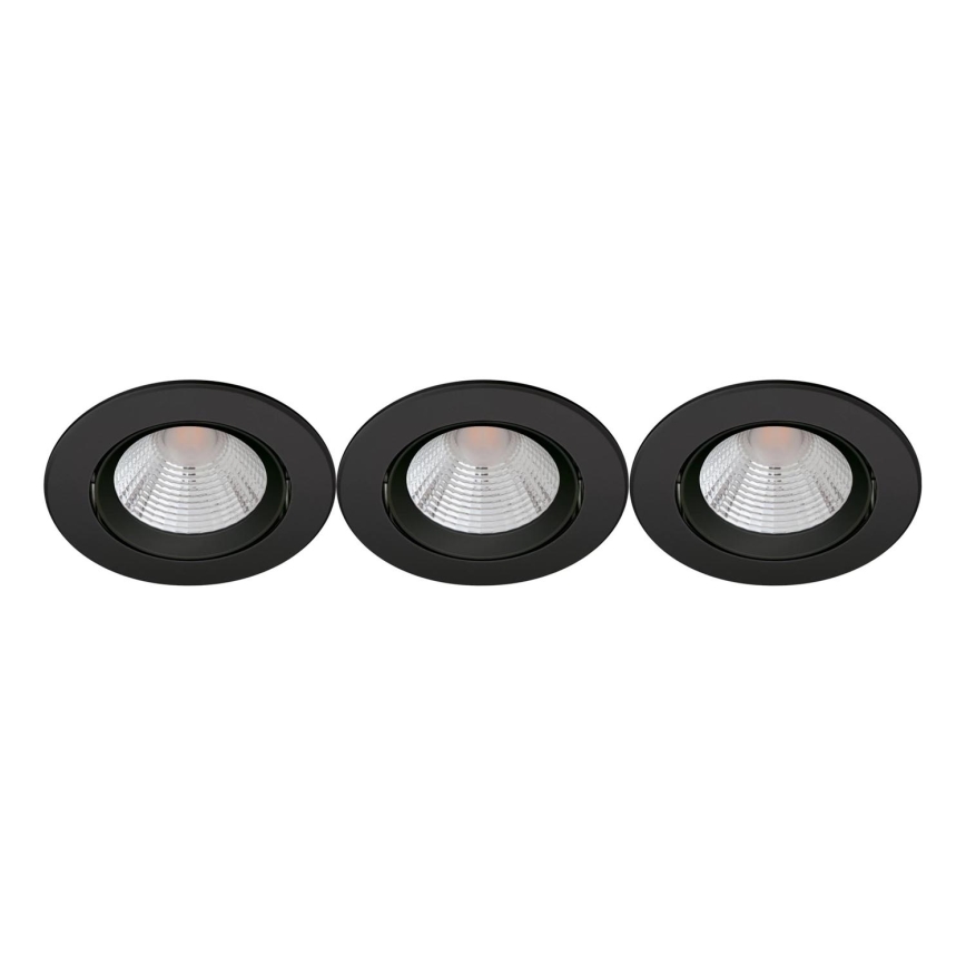 Philips - НАБІР 3x Вбудований стельовий LED світильник з регулюванням яскравості SPARKLE LED/5,5W/230V 2700K чорний