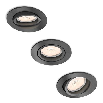 Philips - НАБІР 3x Вбудований світильник 1xGU10/5,5W/230V