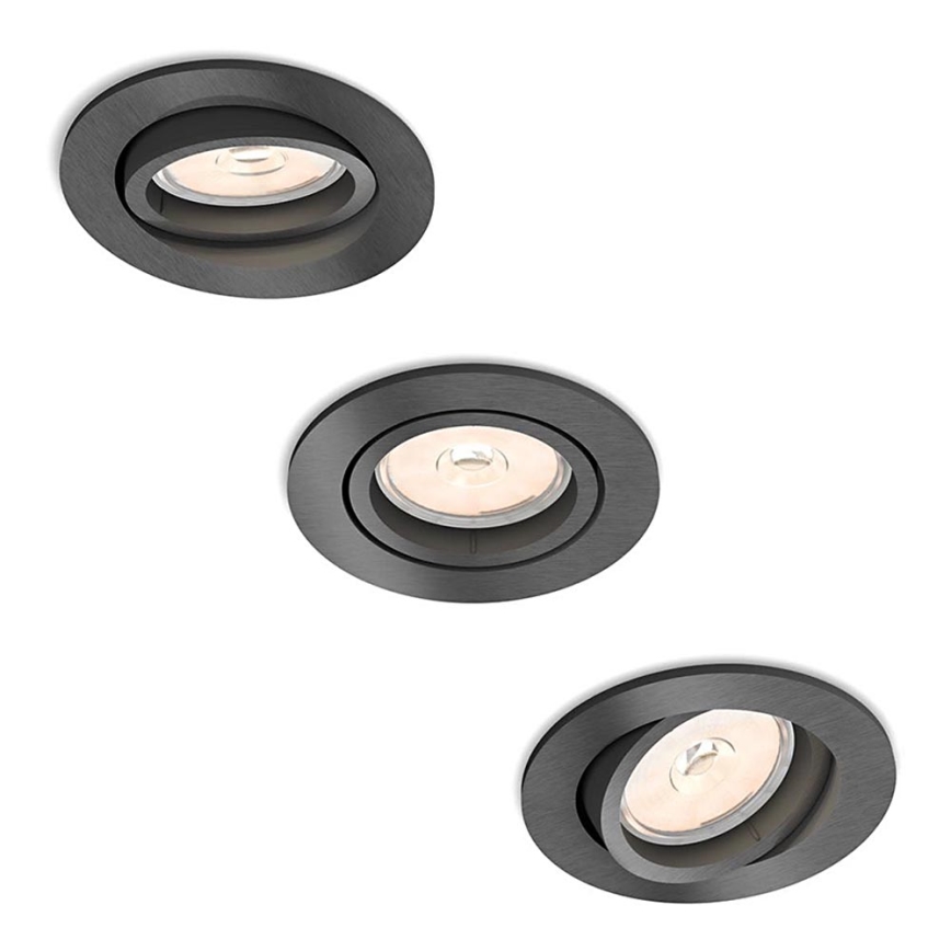 Philips - НАБІР 3x Вбудований світильник 1xGU10/5,5W/230V