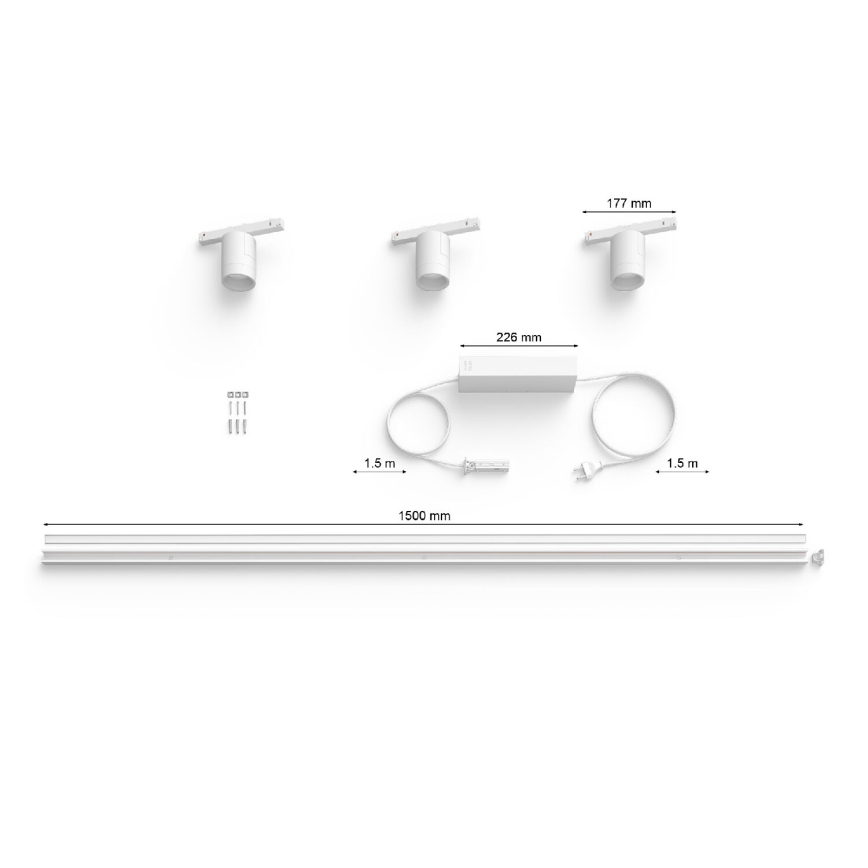 Philips -НАБІР 3xLED RGB світильник з регулюванням яскравості для трекової системи Hue PERIFO LED RGB/15,6W/230V 2000-6500K