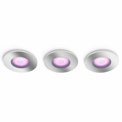 Philips - НАБІР 3xLED RGB Світильник з регулюванням яскравості для ванної Hue XAMENTO 1xGU10/5,7W/230V IP44 2000-6500K