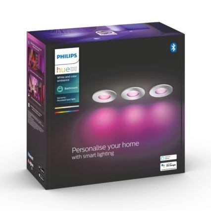 Philips - НАБІР 3xLED RGB Світильник з регулюванням яскравості для ванної Hue XAMENTO 1xGU10/5,7W/230V IP44 2000-6500K