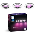 Philips - НАБІР 3xLED RGBW Вбудований світильник з регулюванням яскравості Hue CENTURA 1xGU10/4,2W/230V 2000-6500K