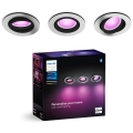 Philips - НАБІР 3xLED RGBW Вбудований світильник з регулюванням яскравості Hue CENTURA 1xGU10/4,2W/230V 2000-6500K
