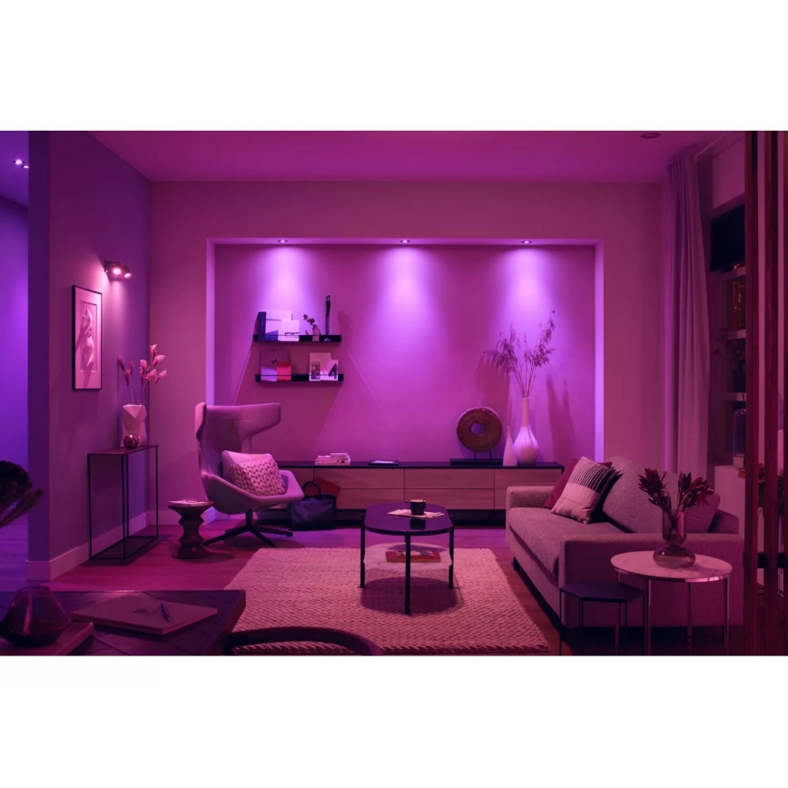 Philips - НАБІР 3xLED RGBW Вбудований світильник з регулюванням яскравості Hue CENTURA 1xGU10/4,2W/230V 2000-6500K