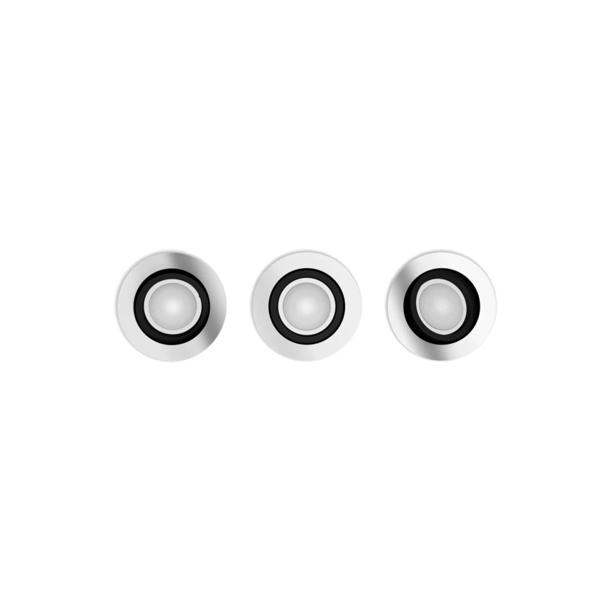 Philips - НАБІР 3xLED RGBW Вбудований світильник з регулюванням яскравості Hue CENTURA 1xGU10/4,2W/230V 2000-6500K