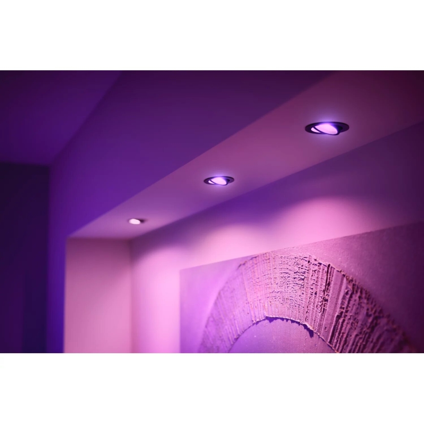 Philips - НАБІР 3xLED RGBW Вбудований світильник з регулюванням яскравості Hue CENTURA 1xGU10/4,2W/230V 2000-6500K