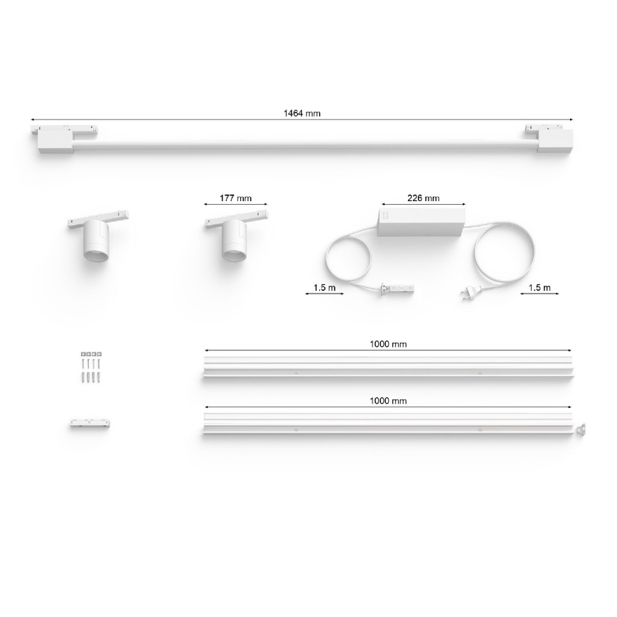 Philips - НАБІР 3xНастінний точковий LED RGB світильник з регулюванням яскравості для трекової системи Hue PERIFO LED/39,9W/230V 2000-6500K